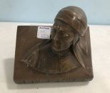 Vintage DANTE Brass  Book Bookend Bust