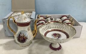 Vintage Cosmos Japan Import Colonial Couple Porcelain