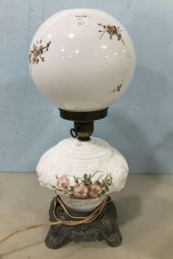 Vintage Milk Glass Globe Table Lamp