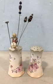 Pair of RS Prussia Porcelain Hat Pin Holders