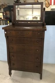 Antique Oak High Boy Chest of Drawers