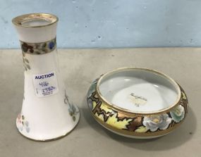 Hand Painted Nippon Dish and Vase