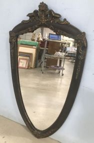 Vintage Carved Shield Wall Mirror