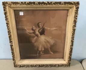 Antique Framed Ballet Dancers Pastel Signed