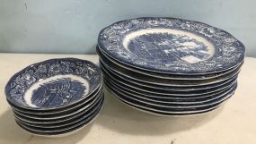 Liberty Blue Ironstone Plates and Berry Bowls