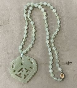 Jade Necklace with Fish Pendent