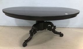 Victorian Style Pedestal Oval Coffee Table