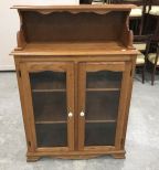 Modern Oak Double Door Bookcase Cabinet