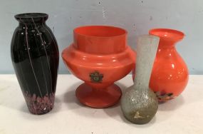 Czech Bohemian Tango Vases and Art Glass Vases