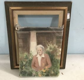 Paintings of Lady signed E. Wolfe