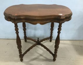 Depression Era Turtle Top Parlor Table