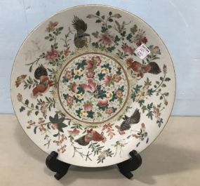 Hand Painted Oriental Rooster Charger