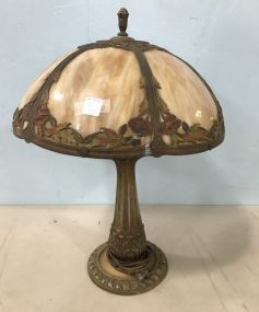 Vintage Rustic Slag Glass Table Lamp