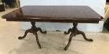 Reproduction Queen Anne Mahogany Double Pedestal Dinning Table