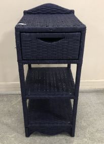 Painted Purple Three Tier Wicker Stand