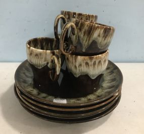 Small Stoneware Pottery Dishware Set