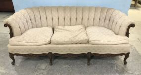 French Tufted Three Cushion Sofa