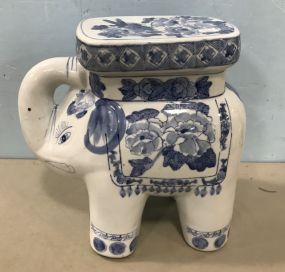 Blue and White Elephant Plant Stand