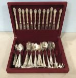 Unmarked Silver Plate Flatware Set