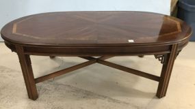 Lane Chinese Chippendale Oval Coffee Table