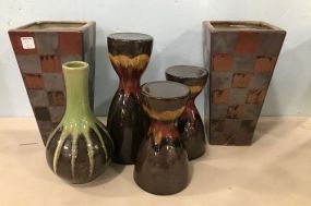 Modern Decorative Ceramic Pottery Decor Vases and Candle Stands