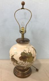 Hand Painted Age Crackle Design Vase Lamp