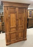 1990's Pine Entertainment Center Cabinet