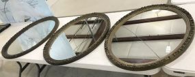 Three Vintage Ornate Frame Wall Mirrors