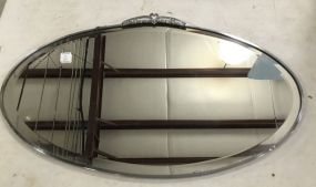 Silver Tone Frame Oval Wall Mirror