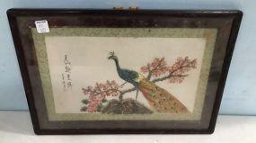 Framed Embossed Peacock Wall Art