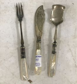Electra Plate Fork, Knife, Spoon with Mother of Pearl Handles
