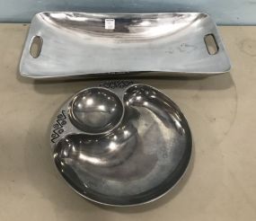 Pewter Serving Tray and Chip Tray