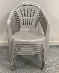 6 Plastic Outdoor Chairs