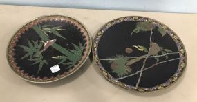 Two Oriental Style Cloisonne Chargers