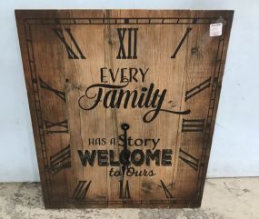 Every Family Has A Story Welcome To Ours Wall Clock