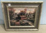 Village Scene Print Framed