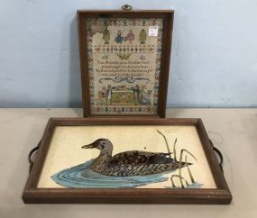 Frame Needle Point Sampler and Needle Point Duck Tray