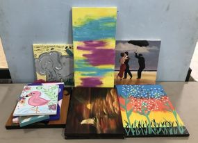Group of Assorted Paintings on Canvas