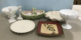Group of Glass and Ceramic Pottery Pieces