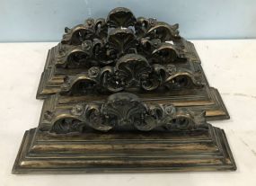 Antiqued Gold Gilt Painted Resin Wall Shelves