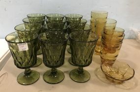Green and Amber Drinking Glasses