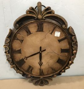 Resin Antique Gold Tone Wall Clock