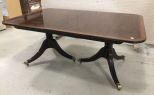 Baker Furniture Double Pedestal Banded Dinning Table