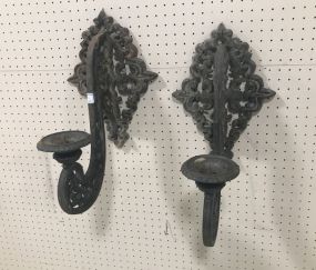 Old Iron Ornate Candle Sconces