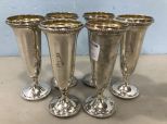 Six Sterling Champagne Flutes