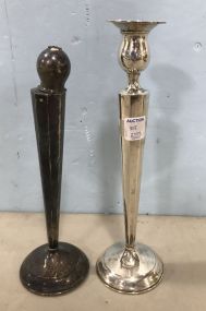 Two Weighted Sterling Candle Holders