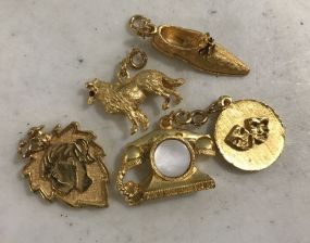 5 Gold Plate Gold Plated Charms