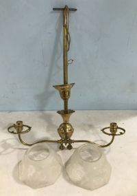 Vintage Two Arm Brass Light Fixture