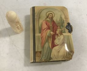Celluloid Prayer Book and Holy Water Container
