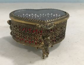Vintage Heart Shape Jewelry Box with Cupids